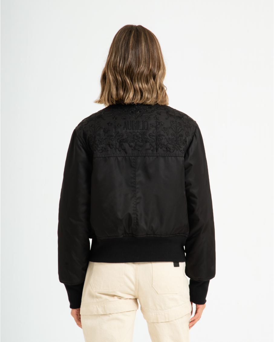 HONORA - LINED BOMBER WITH EMBROIDERY