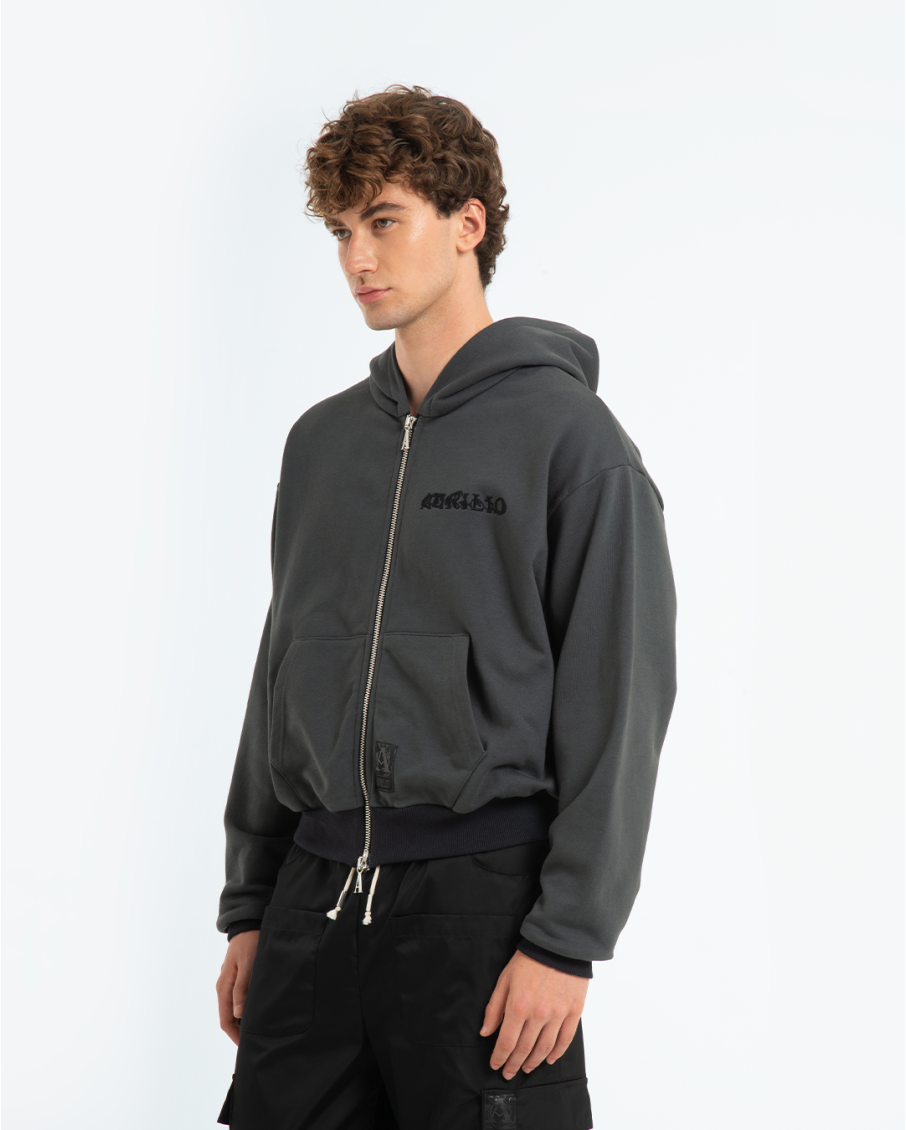 ELRIC - HOODIE ZIP CON RICAMO