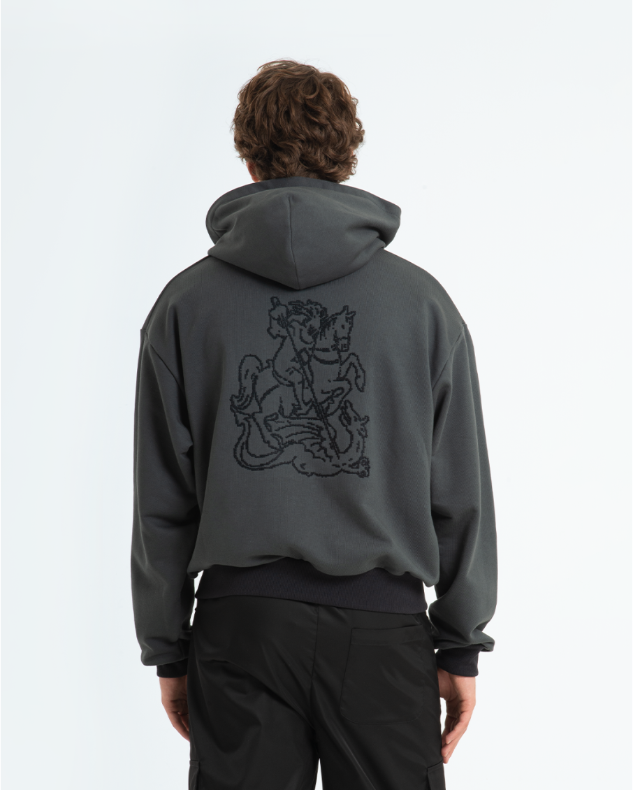 EMIL - HOODIE ZIP CON RICAMO