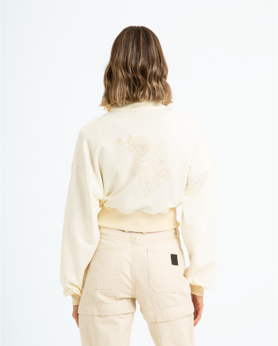 EDME - FELPA A COLLO ALTO CON RICAMO