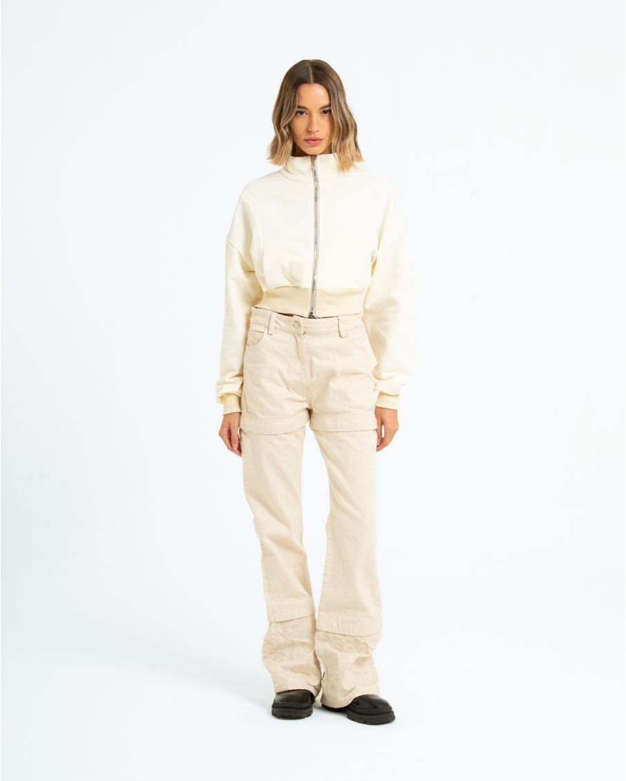 EDME - FELPA A COLLO ALTO CON RICAMO