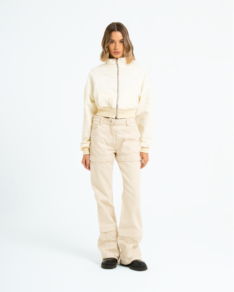 EDME - FELPA A COLLO ALTO CON RICAMO