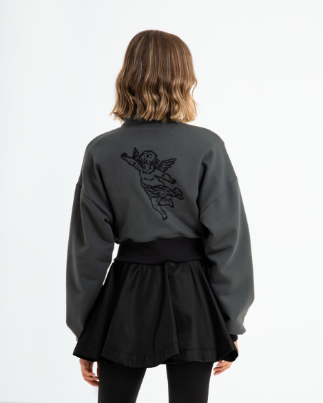 EDME - FELPA A COLLO ALTO CON RICAMO