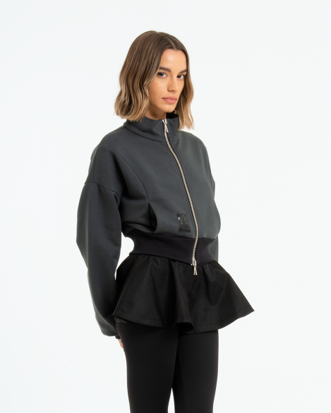 EDME - FELPA A COLLO ALTO CON RICAMO