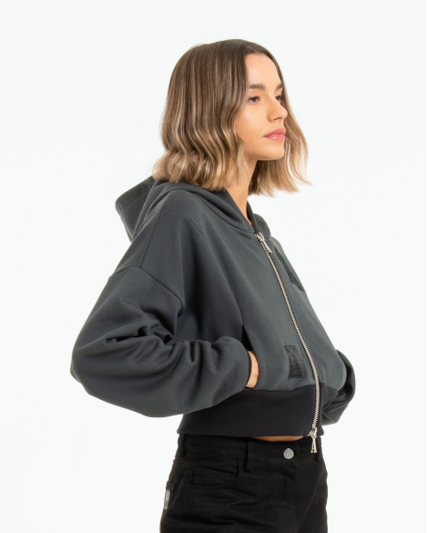 REVNA - HOODIE ZIP CON RICAMO