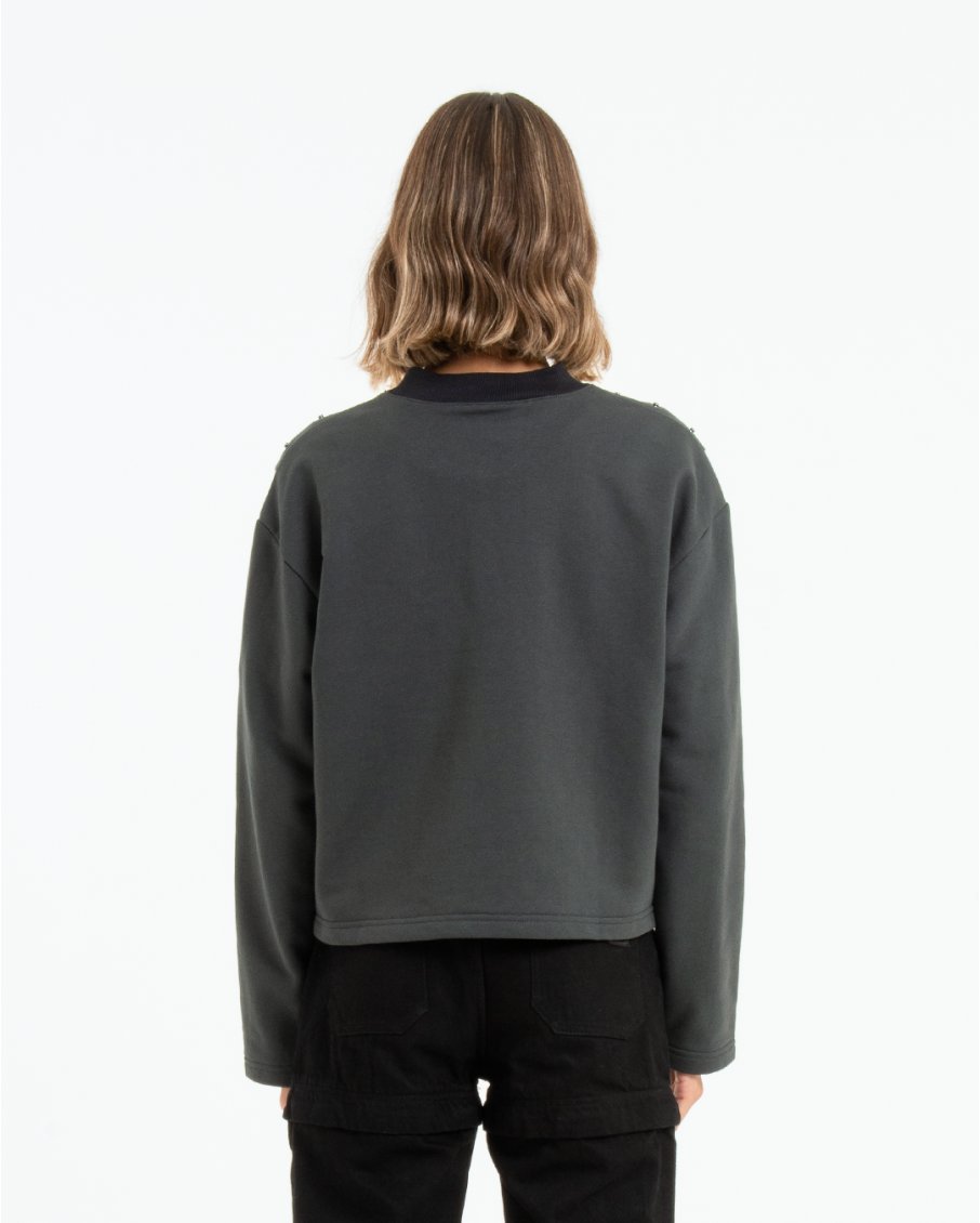 AVICE - CREWNECK IBRIDA CON COLLO A...