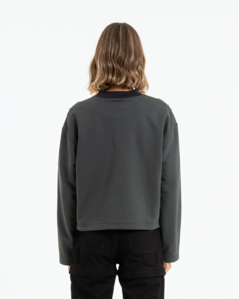 AVICE - CREWNECK IBRIDA CON COLLO A COCCINELLA