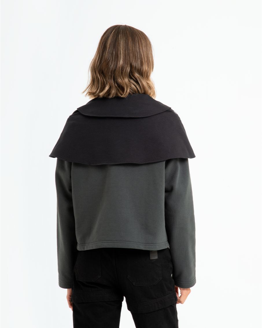 AVICE - CREWNECK IBRIDA CON COLLO A...