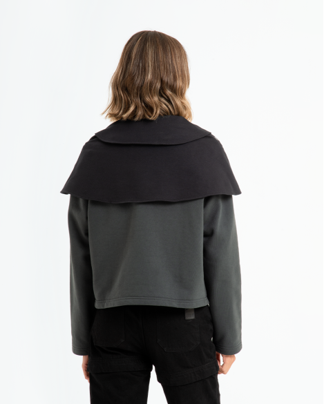 AVICE - CREWNECK IBRIDA CON COLLO A COCCINELLA