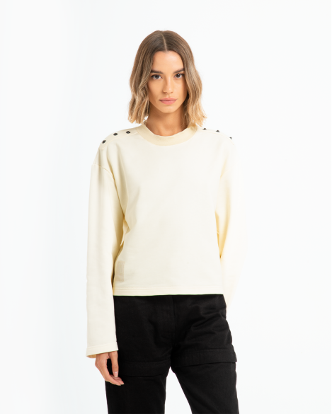 AVICE - CREWNECK IBRIDA CON COLLO A COCCINELLA