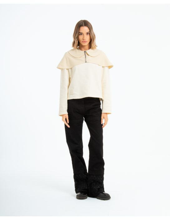 AVICE - CREWNECK IBRIDA CON COLLO A COCCINELLA 2