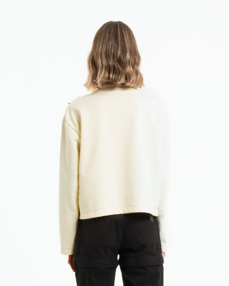 AVICE - CREWNECK IBRIDA CON COLLO A COCCINELLA