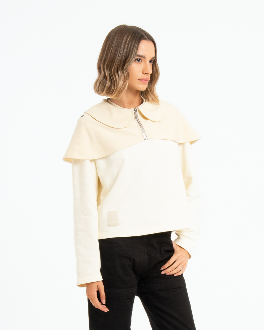 AVICE - CREWNECK IBRIDA CON COLLO A...