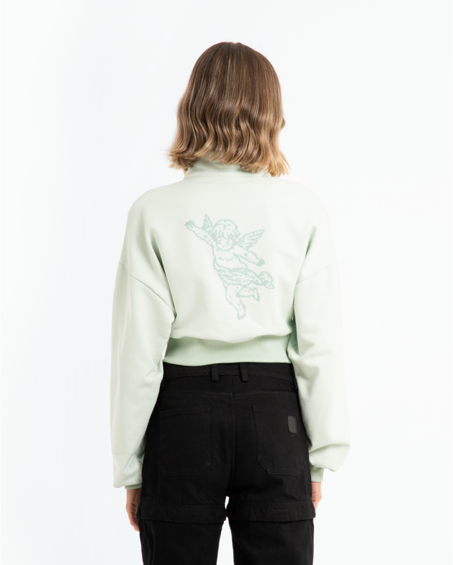 EDME - FELPA A COLLO ALTO CON RICAMO